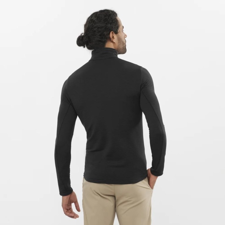 Black Salomon Outline Half Zip Men's Sweatshirt | PH 36781R